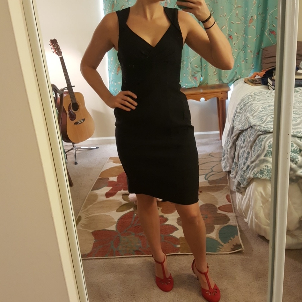Classy Sexy Midi Black Dress